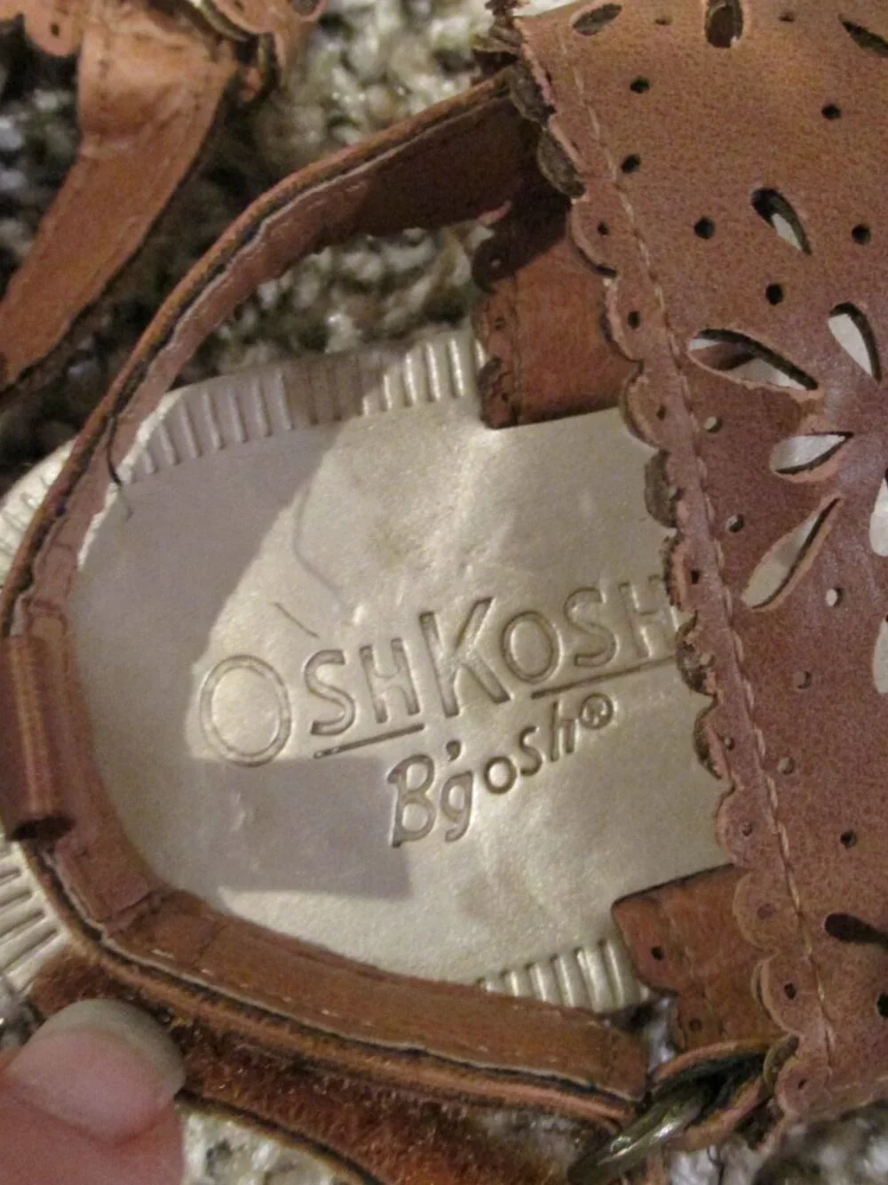 Osh Kosh Slip On Sandals Toddler Girls Size 6M Brown Open Toe‎ Summer Church